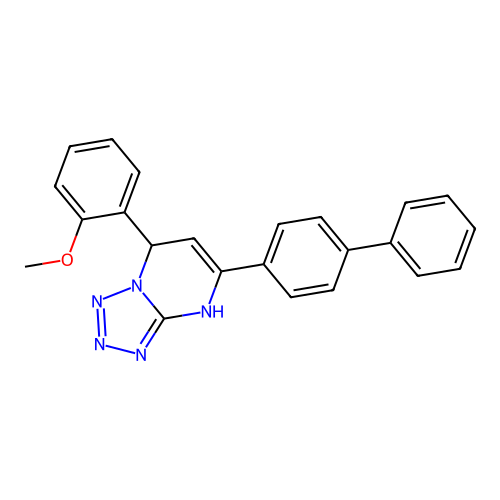 5-(Biphenyl-4-yl)-7-(2-methoxyphenyl)-4,7-dihydrotetrazolo[1,5-a]pyrimidine structure