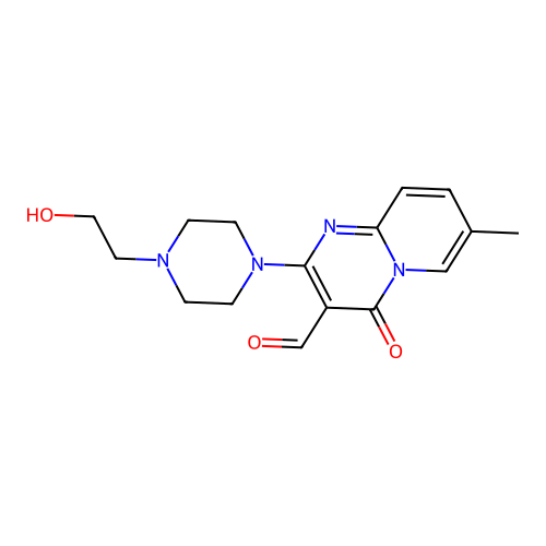 2-[4-(2-hydroxyethyl)piperazin-1-yl]-7-methyl-4-oxo-4H-pyrido[1,2-a]pyrimidine-3-carbaldehyde structure