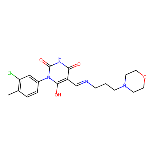(5E)-1-(3-chloro-4-methylphenyl)-5-[(3-morpholin-4-ylpropylamino)methylidene]-1,3-diazinane-2,4,6-trione structure