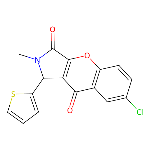 7-Chloro-2-methyl-1-(thiophen-2-yl)-1,2-dihydrochromeno[2,3-c]pyrrole-3,9-dione structure