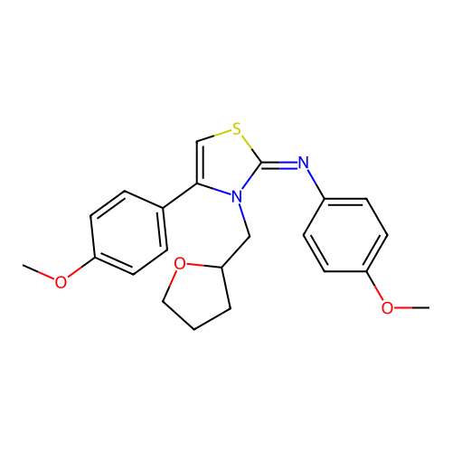4-methoxy-N-[(2Z)-4-(4-methoxyphenyl)-3-(tetrahydrofuran-2-ylmethyl)-1,3-thiazol-2(3H)-ylidene]aniline structure
