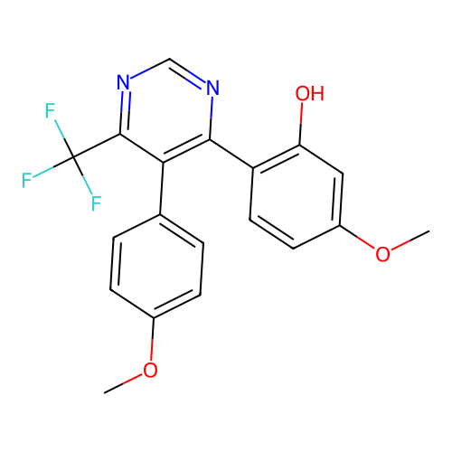 5-Methoxy-2-(5-(4-methoxyphenyl)-6-(trifluoromethyl)pyrimidin-4-yl)phenol structure