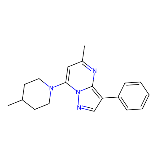 5-Methyl-7-(4-methylpiperidin-1-yl)-3-phenylpyrazolo[1,5-a]pyrimidine structure