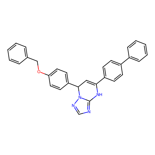 7-[4-(benzyloxy)phenyl]-5-(biphenyl-4-yl)-4,7-dihydro[1,2,4]triazolo[1,5-a]pyrimidine structure