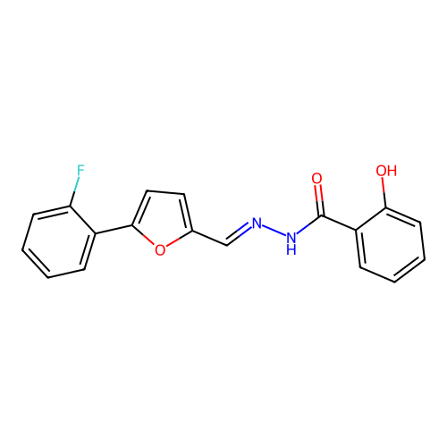 N'-{(E)-[5-(2-fluorophenyl)furan-2-yl]methylidene}-2-hydroxybenzohydrazide structure