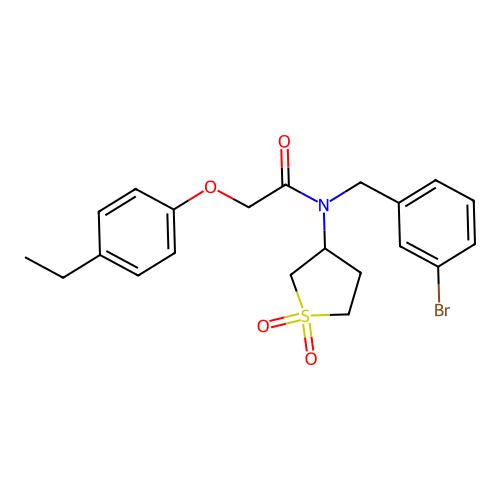 N-[(3-bromophenyl)methyl]-N-(1,1-dioxothiolan-3-yl)-2-(4-ethylphenoxy)acetamide structure