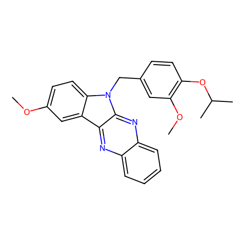 6-(4-Isopropoxy-3-methoxy-benzyl)-9-methoxy-6H-indolo[2,3-b]quinoxaline structure