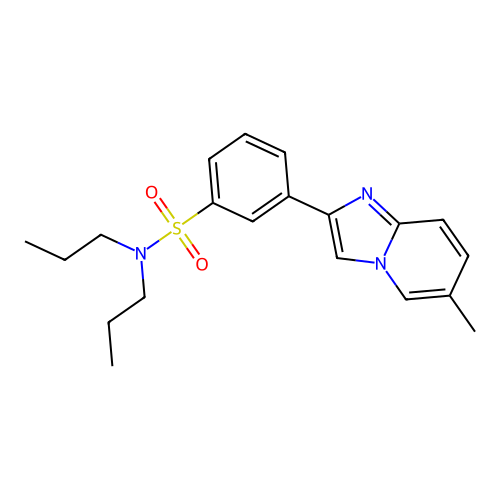3-(6-methylimidazo[1,2-a]pyridin-2-yl)-N,N-dipropylbenzenesulfonamide structure
