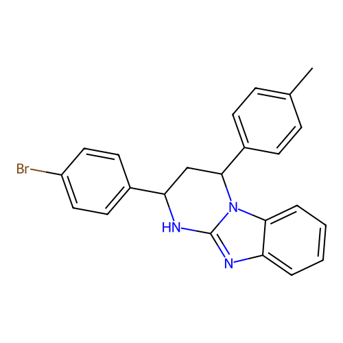 2-(4-bromophenyl)-4-(4-methylphenyl)-1,2,3,4-tetrahydropyrimido[1,2-a]benzimidazole structure