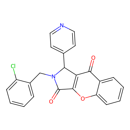 2-(2-Chlorobenzyl)-1-(pyridin-4-yl)-1,2-dihydrochromeno[2,3-c]pyrrole-3,9-dione structure