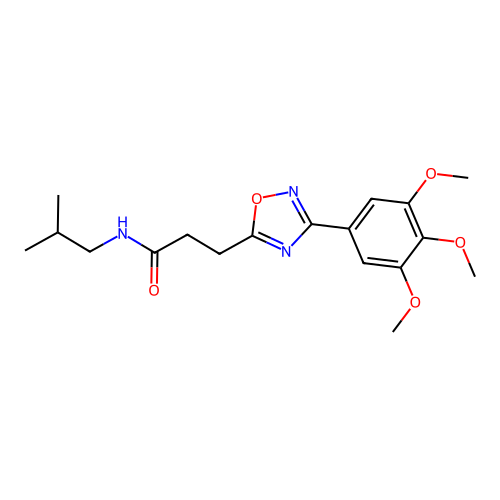 N-(2-methylpropyl)-3-[3-(3,4,5-trimethoxyphenyl)-1,2,4-oxadiazol-5-yl]propanamide structure