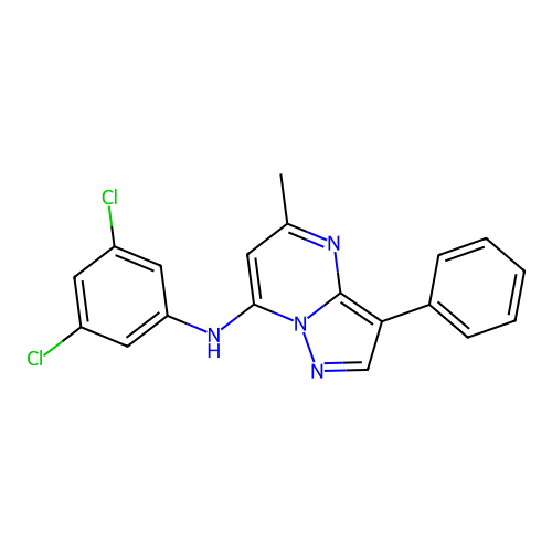 N-(3,5-dichlorophenyl)-5-methyl-3-phenylpyrazolo[1,5-a]pyrimidin-7-amine structure