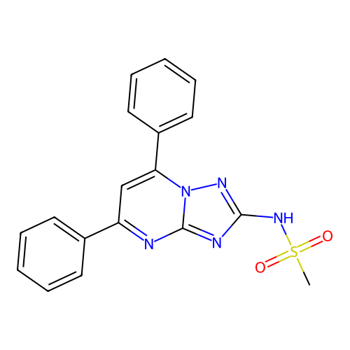 N-(5,7-diphenyl-[1,2,4]triazolo[1,5-a]pyrimidin-2-yl)methanesulfonamide structure
