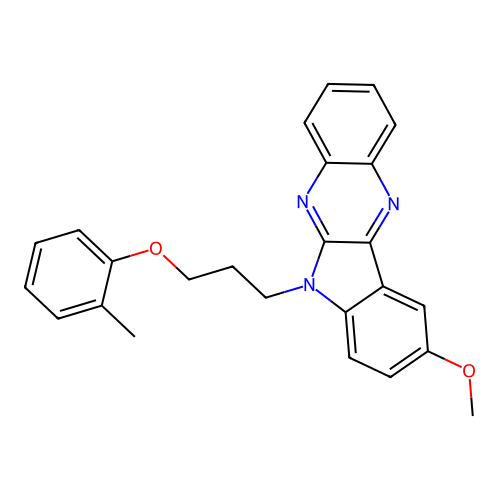 9-methoxy-6-[3-(2-methylphenoxy)propyl]-6H-indolo[2,3-b]quinoxaline structure