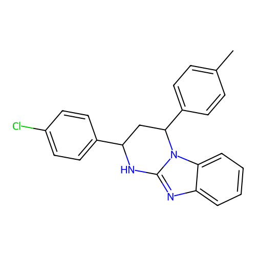 2-(4-chlorophenyl)-4-(4-methylphenyl)-1,2,3,4-tetrahydropyrimido[1,2-a]benzimidazole structure