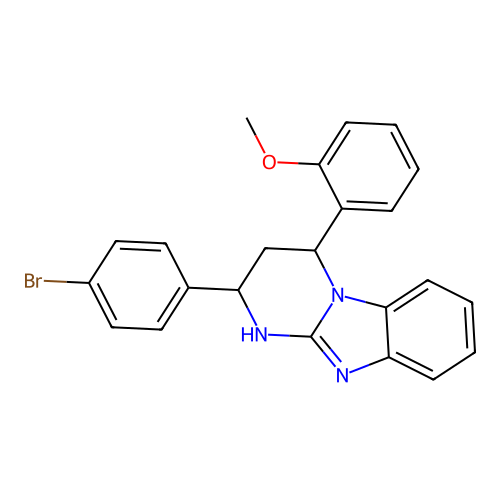 2-(4-bromophenyl)-4-(2-methoxyphenyl)-1,2,3,4-tetrahydropyrimido[1,2-a]benzimidazole structure