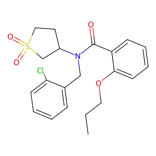 N-(2-chlorobenzyl)-N-(1,1-dioxidotetrahydrothiophen-3-yl)-2-propoxybenzamide structure