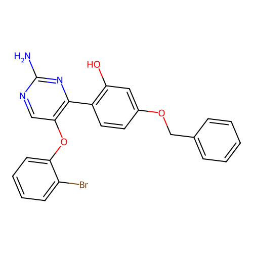 2-(2-Amino-5-(2-bromophenoxy)pyrimidin-4-yl)-5-(benzyloxy)phenol structure