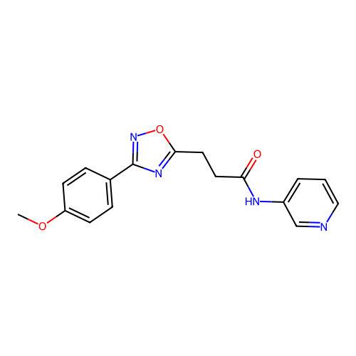 3-[3-(4-methoxyphenyl)-1,2,4-oxadiazol-5-yl]-N-pyridin-3-ylpropanamide structure