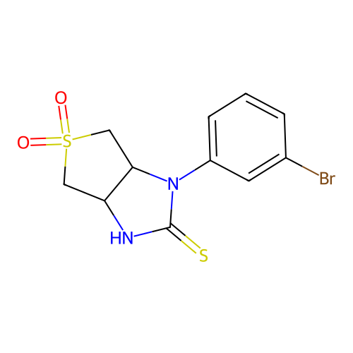 1-(3-bromophenyl)tetrahydro-1H-thieno[3,4-d]imidazole-2(3H)-thione 5,5-dioxide structure
