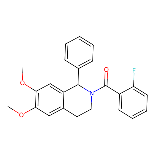 (6,7-dimethoxy-1-phenyl-3,4-dihydroisoquinolin-2(1H)-yl)(2-fluorophenyl)methanone structure