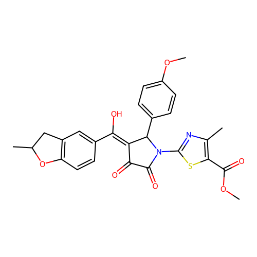 methyl 2-(3-hydroxy-5-(4-methoxyphenyl)-4-(2-methyl-2,3-dihydrobenzofuran-5-carbonyl)-2-oxo-2,5-dihydro-1H-pyrrol-1-yl)-4-methylthiazole-5-carboxylate structure