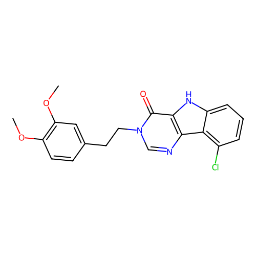 9-chloro-3-(3,4-dimethoxyphenethyl)-3H-pyrimido[5,4-b]indol-4(5H)-one structure