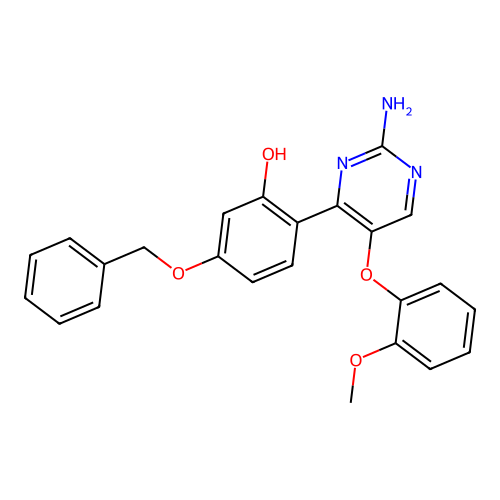 2-(2-Amino-5-(2-methoxyphenoxy)pyrimidin-4-yl)-5-(benzyloxy)phenol structure