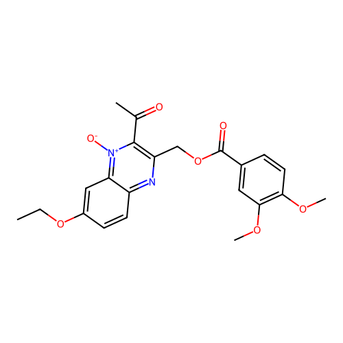 (3-Acetyl-6-ethoxy-4-oxidoquinoxalin-4-ium-2-yl)methyl 3,4-dimethoxybenzoate structure
