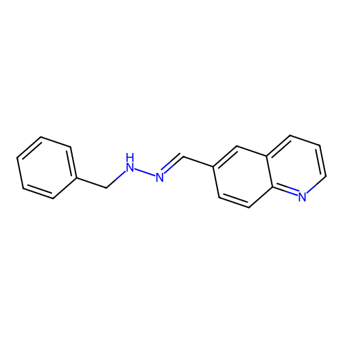 6-[(E)-(2-benzylhydrazinylidene)methyl]quinoline structure