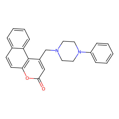 1-((4-phenylpiperazin-1-yl)methyl)-3H-benzo[f]chromen-3-one structure
