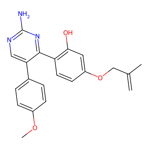 2-(2-Amino-5-(4-methoxyphenyl)pyrimidin-4-yl)-5-((2-methylallyl)oxy)phenol structure