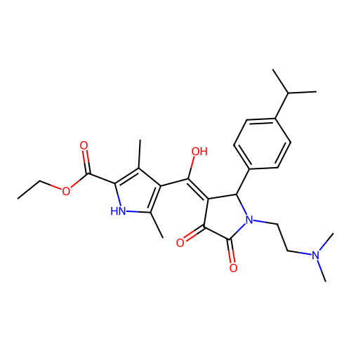 ethyl 4-(1-(2-(dimethylamino)ethyl)-4-hydroxy-2-(4-isopropylphenyl)-5-oxo-2,5-dihydro-1H-pyrrole-3-carbonyl)-3,5-dimethyl-1H-pyrrole-2-carboxylate structure