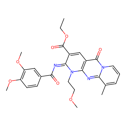 (Z)-ethyl 2-((3,4-dimethoxybenzoyl)imino)-1-(2-methoxyethyl)-10-methyl-5-oxo-2,5-dihydro-1H-dipyrido[1,2-a:2',3'-d]pyrimidine-3-carboxylate structure