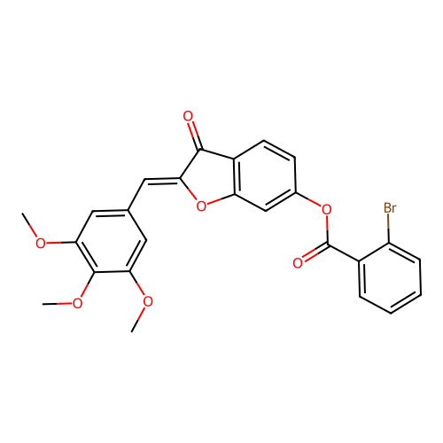 (Z)-3-oxo-2-(3,4,5-trimethoxybenzylidene)-2,3-dihydrobenzofuran-6-yl 2-bromobenzoate structure