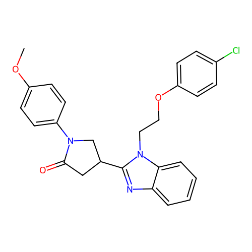 4-{1-[2-(4-chlorophenoxy)ethyl]-1H-1,3-benzodiazol-2-yl}-1-(4-methoxyphenyl)pyrrolidin-2-one structure