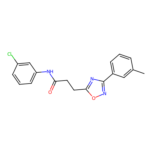 N-(3-chlorophenyl)-3-[3-(3-methylphenyl)-1,2,4-oxadiazol-5-yl]propanamide structure
