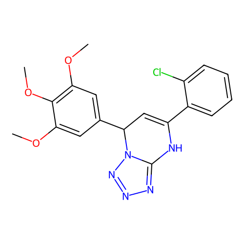 5-(2-chlorophenyl)-7-(3,4,5-trimethoxyphenyl)-4,7-dihydrotetrazolo[1,5-a]pyrimidine structure