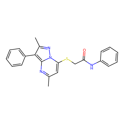 2-((2,5-dimethyl-3-phenylpyrazolo[1,5-a]pyrimidin-7-yl)thio)-N-phenylacetamide structure
