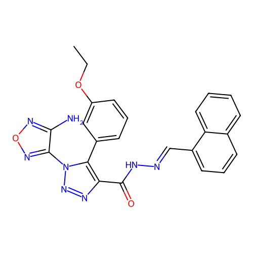 (E)-1-(4-amino-1,2,5-oxadiazol-3-yl)-5-(3-ethoxyphenyl)-N'-(naphthalen-1-ylmethylene)-1H-1,2,3-triazole-4-carbohydrazide structure