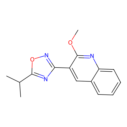 3-(2-Methoxyquinolin-3-yl)-5-propan-2-yl-1,2,4-oxadiazole structure