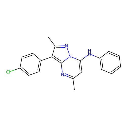 3-(4-chlorophenyl)-2,5-dimethyl-N-phenylpyrazolo[1,5-a]pyrimidin-7-amine structure