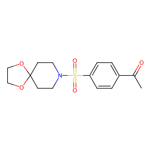 1-[4-(1,4-Dioxa-8-azaspiro[4.5]dec-8-ylsulfonyl)phenyl]ethanone structure