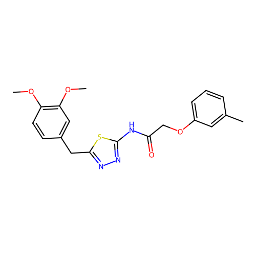 N-(5-(3,4-dimethoxybenzyl)-1,3,4-thiadiazol-2-yl)-2-(m-tolyloxy)acetamide structure