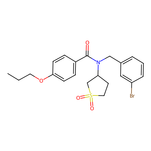 N-(3-bromobenzyl)-N-(1,1-dioxidotetrahydrothiophen-3-yl)-4-propoxybenzamide structure