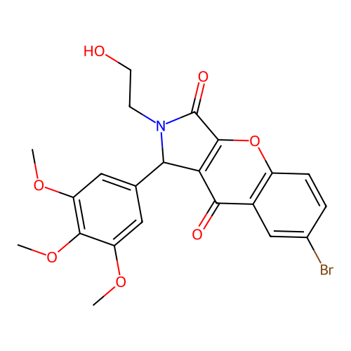 7-bromo-2-(2-hydroxyethyl)-1-(3,4,5-trimethoxyphenyl)-1,2-dihydrochromeno[2,3-c]pyrrole-3,9-dione structure