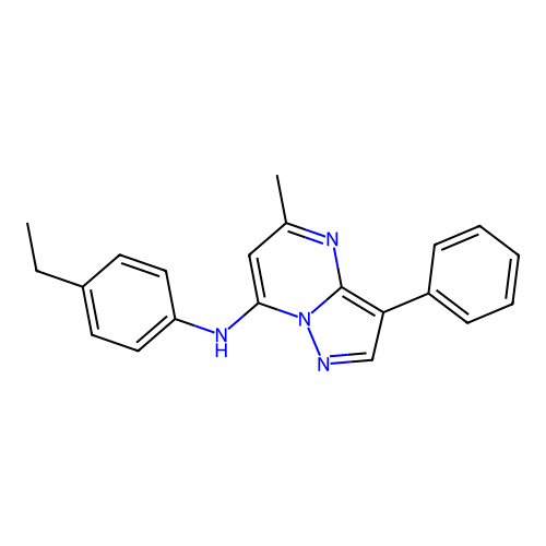 N-(4-ethylphenyl)-5-methyl-3-phenylpyrazolo[1,5-a]pyrimidin-7-amine structure