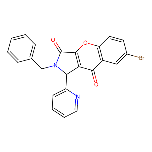 2-Benzyl-7-bromo-1-(pyridin-2-yl)-1,2-dihydrochromeno[2,3-c]pyrrole-3,9-dione structure