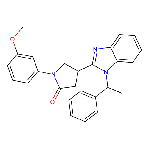 1-(3-methoxyphenyl)-4-[1-(1-phenylethyl)-1H-benzimidazol-2-yl]pyrrolidin-2-one structure