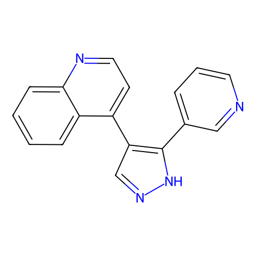4-[3-(Pyridin-3-yl)-(1H)-pyrazol-4-yl]quinoline structure